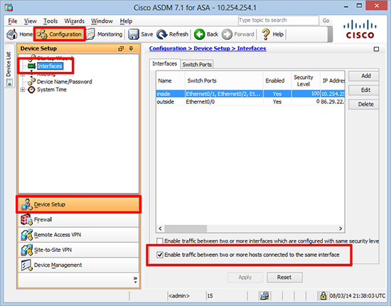 ASDM same-security-traffic permit intra-interface