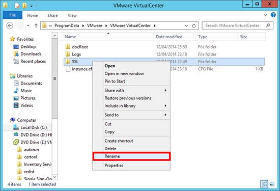 VMware SSL Folder