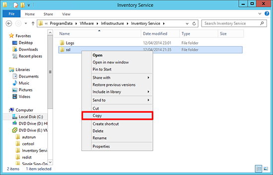 VMware Inventory Service