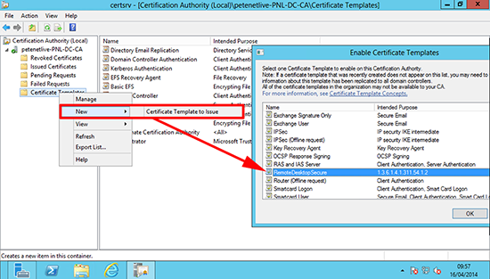 Publish PKI Certificate Server 2012