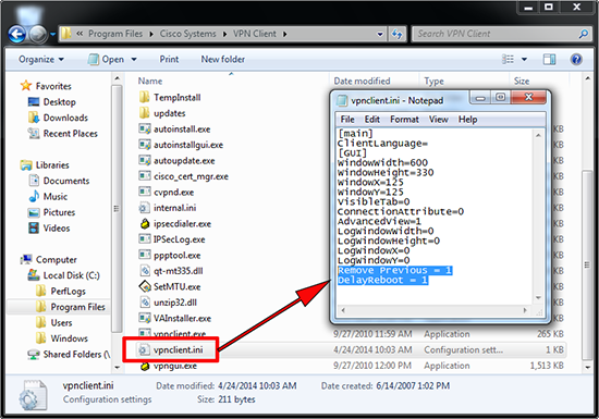 vpnclient.ini settings