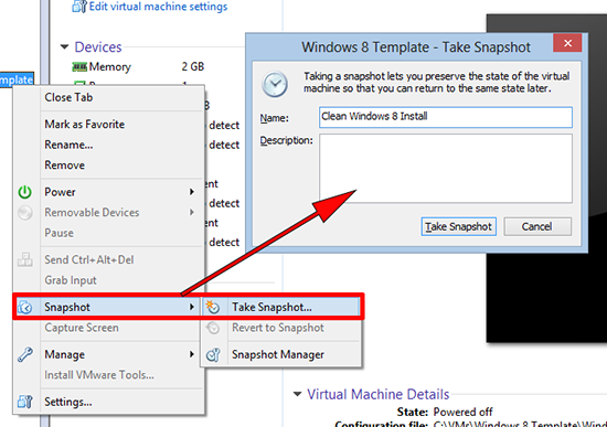 Snapshot VM