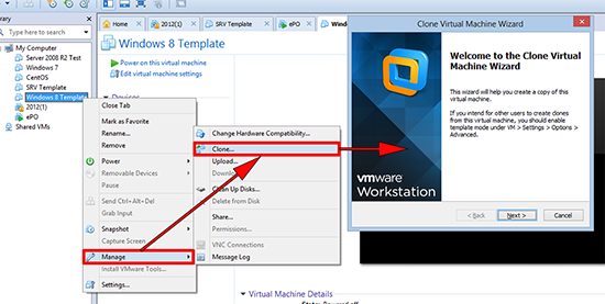 VMware workstation linked clone