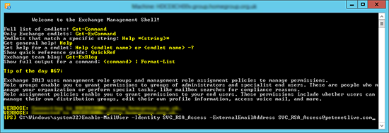 PowerShell Mail Enable a User
