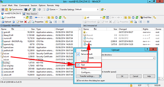 Replace ESX CErtificates with WinSCP