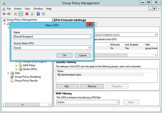 Firewall Group Policy Create
