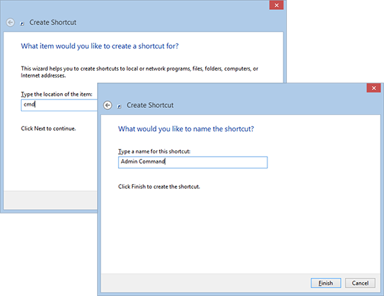 Windows admin command prompt shortcut