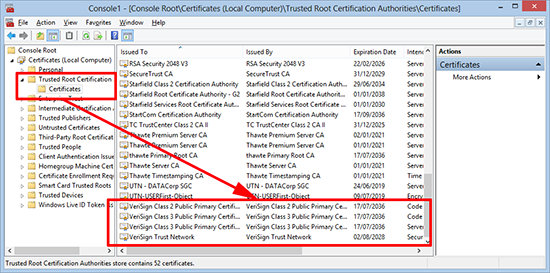 View Trusted Certificates