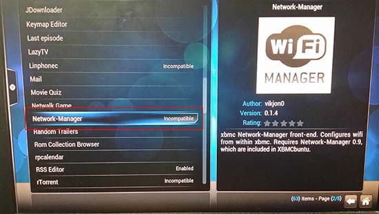 XBMC Network Manager Incompatible