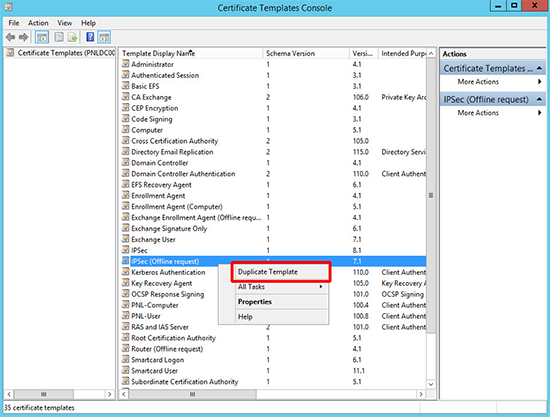 PKI Duplicate Template