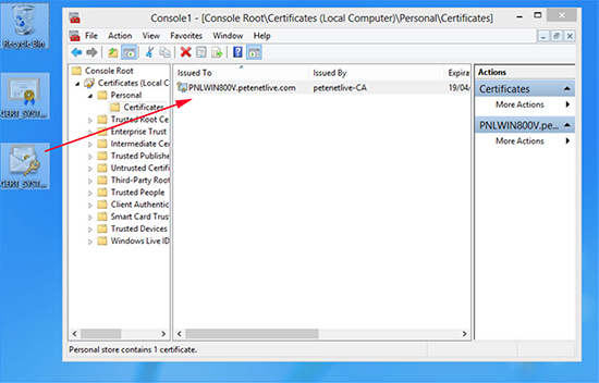 Import cloned certificate