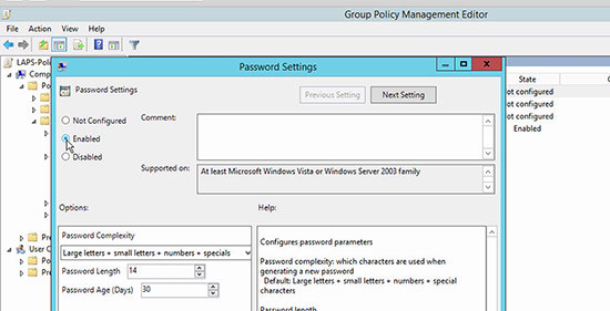 Microsoft LAPS Deployment - Password Settings