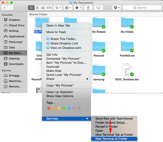 MAC OSX Open New Terminal at Folder