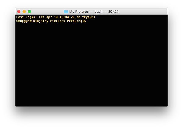 MAC OSX Open Terminal Window