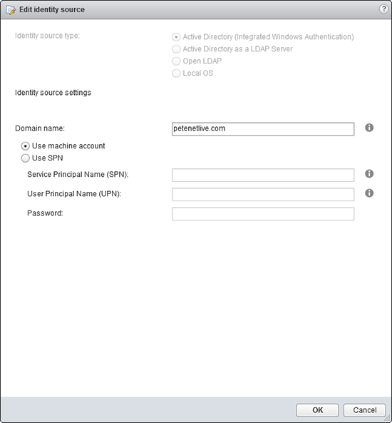 Add domain to vSphere