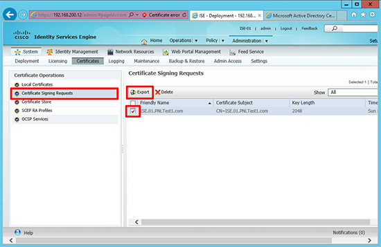 Cisco ISE Export PEM