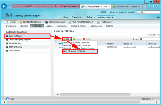 Cisco ISE Bind New Cert