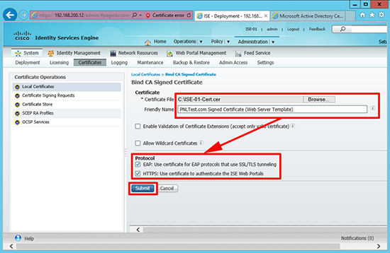 Cisco ISE Cer file