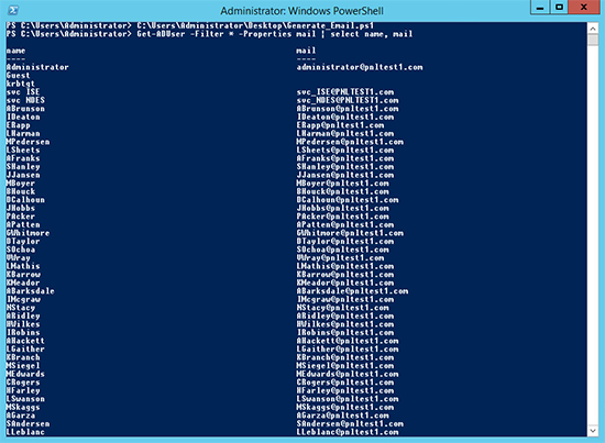 Powershell show all users mail attribute