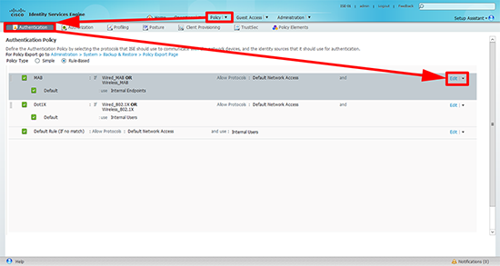 ISE 802.1x - Authentication 