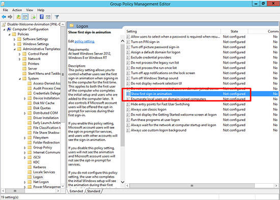 Group Policy 8 welcome animation