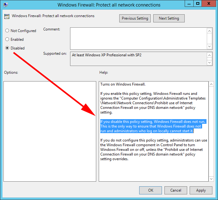 Can T Turn Off Windows Firewall Group Policy