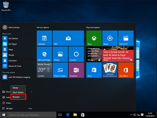 Windows 10 Reboot