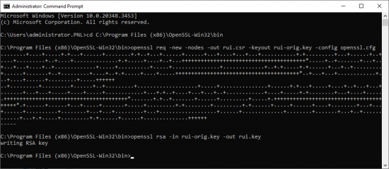 Open SSL config ESX Generate Certificates