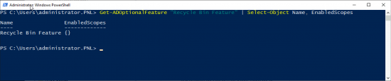 PowerShell is AD Recycle Bin Enabled