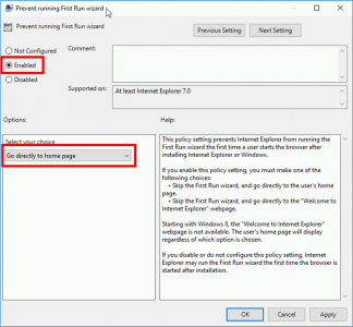Group Policy Disable IE First Run