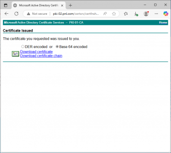 Certificate Services ESX Certificates Export