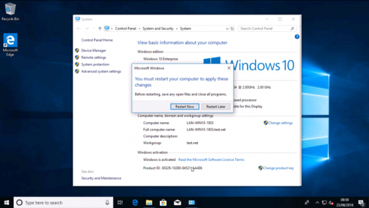 Reboot Win10 to Join Domain