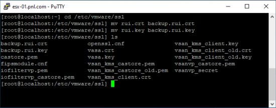 ESX Certificates Backup Certificates