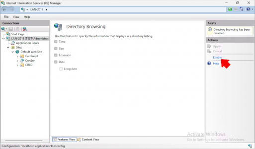 Setup a CRL - IIS Directory Browsing