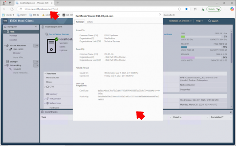 ESX Certificates Test