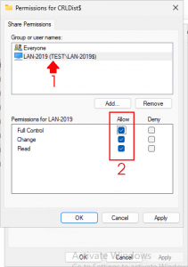 Setup a CRL - IIS Folder Permissions