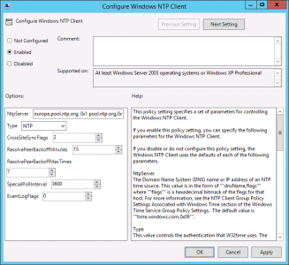 Configure NTP Windows Client