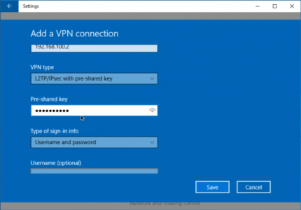 Windows 10 L2TP IPSEC VPN