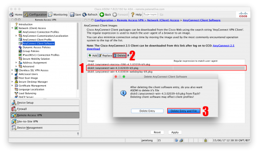  Delete AnyConnect Package