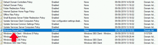 SBS Firewall Group Policy