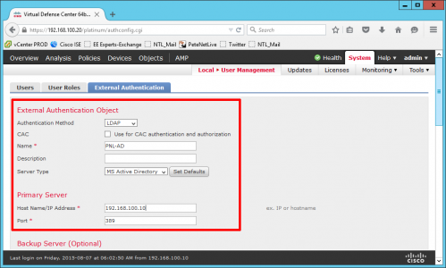 Sourcefire LDAP