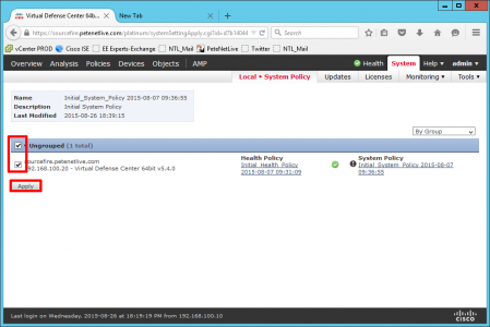 Apply Sourcefire Policy