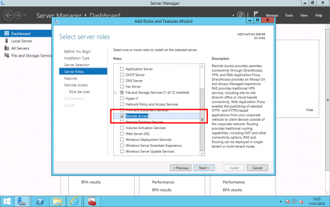 Remote Access Role 2012 R2
