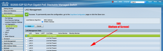 Cisco LAG Management