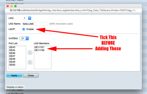 LACP for Link Aggregation LAG