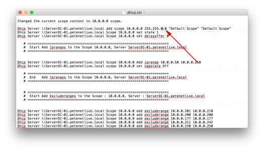 windows dhcp change mask