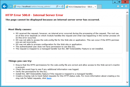 NDES 500.00 Internal Server Error