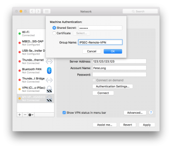 MAC OSX Cisco IPSEC VPN