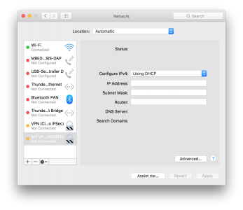 VPN DHCP Settings