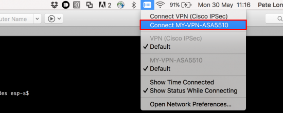 MAC OSX Connect to Cisco IPSEC VPN